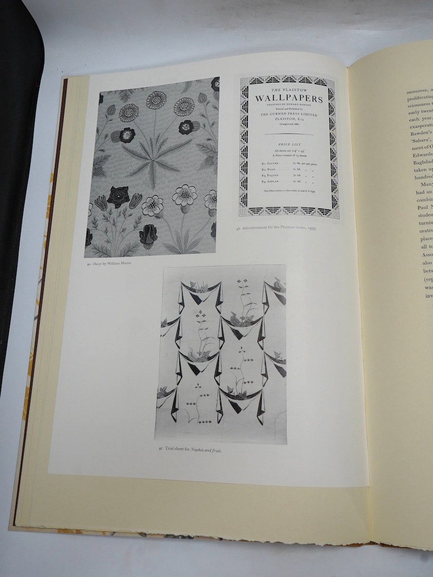 Bawden, Edward and McKitterick, David - Wallpapers, number 8 of 40 copies with 2 additional original full sheets of wallpaper, signed by the author and Bawden, from an overall edition of 120, introduction by Bawden, 7 sp